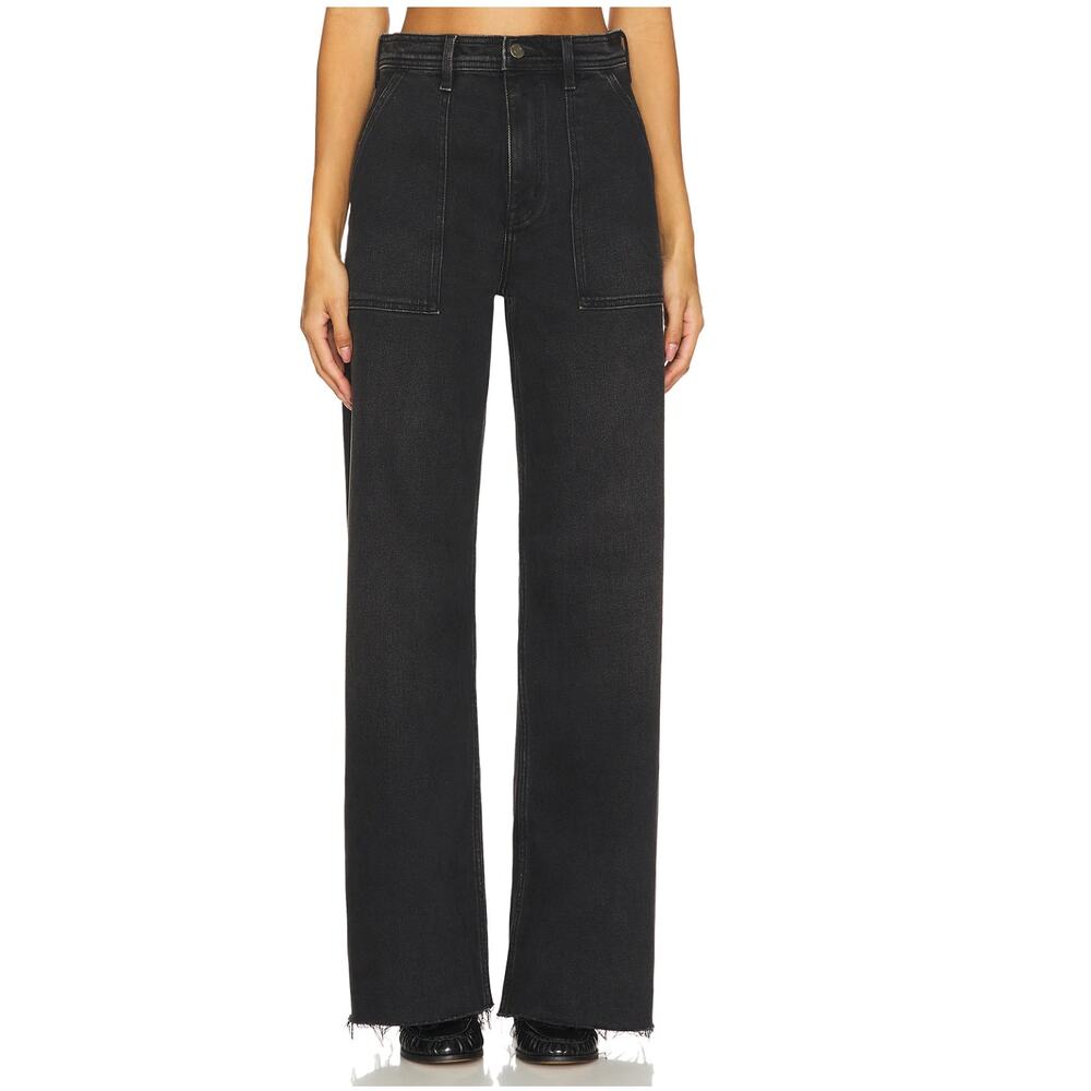 PISTOLA NWT Penny Utility High Rise Wide Leg Black Denim in Collins // 24